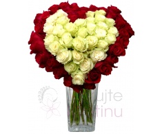 Bouquet of roses in heart shape