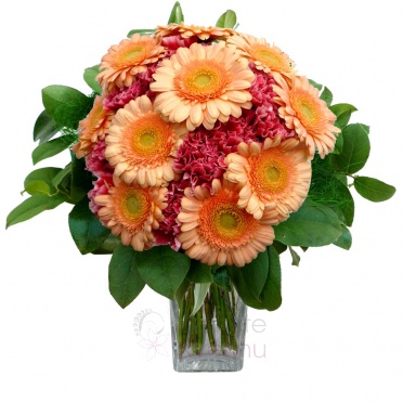 Mixed bouquet of carnations, gerberas, greenery - carnation, gerbera, greenery