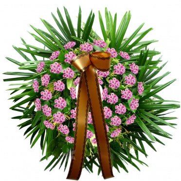 Funeral wreath - purple chrysanthemum - purple chrysanthemum