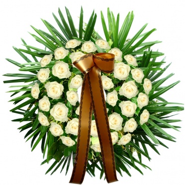 Funeral wreath - white roses - white roses