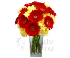 Mixed bouquet of carnations and gerberas