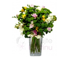 Mixed bouquet fresias and santinies