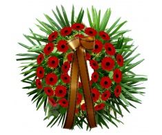 Funeral wreath - red gerberas