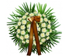 Funeral wreath - white chrysanthemum