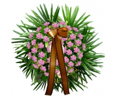 Funeral wreath - purple chrysanthemum