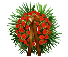 Funeral wreath - orange roses