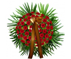 Funeral wreath - red roses