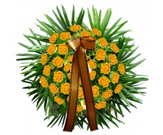 Funeral wreath - yellow roses