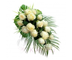 funeral spray - white roses, greenery