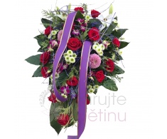 Funeral arrangement - purple gerberas