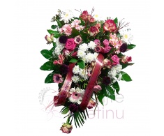 Funeral arrangement - red lilies